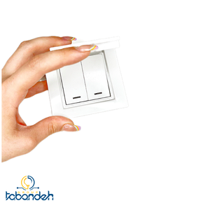 کلید دوپل درب دار BEKER مدل آسان سفید با قاب سفید